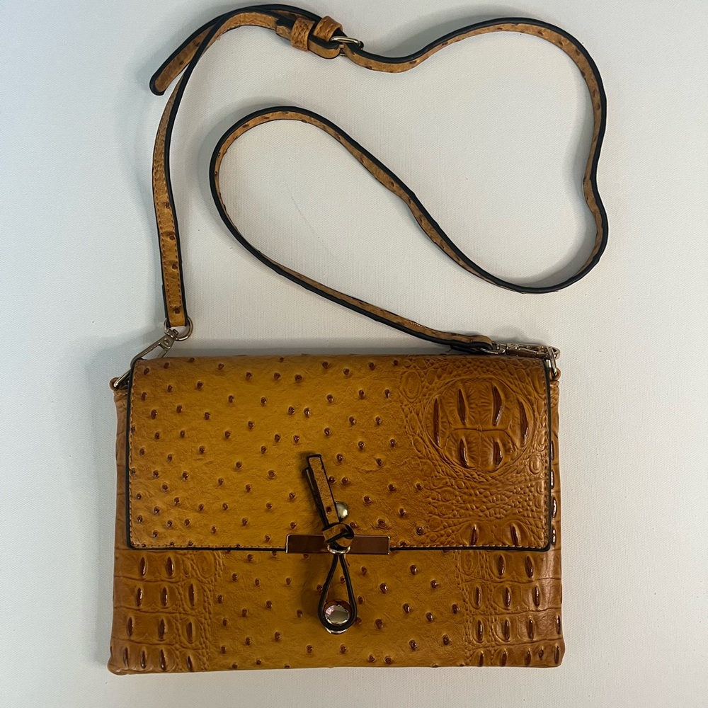 Golden/Yellow Faux Alligator Purse